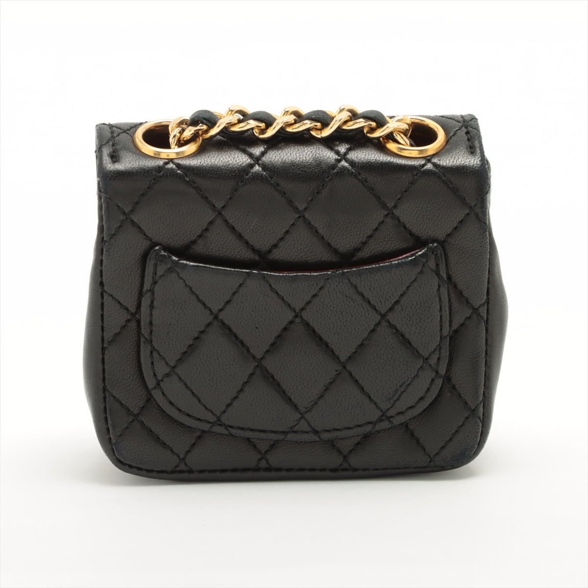 Chanel Mini Mini Matelasse Ram leather Waist bag Black Gold Metal fittings