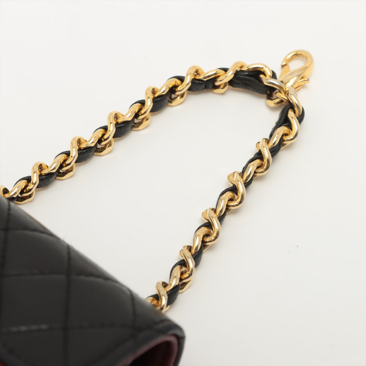 Chanel Mini Mini Matelasse Ram leather Waist bag Black Gold Metal fittings