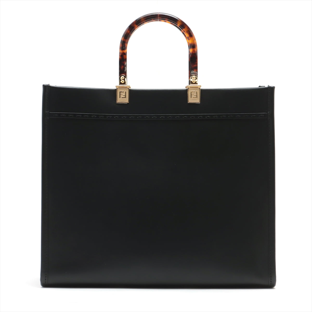 Fendi Sunshine Leather 2 way tote bag Black 8BH386
