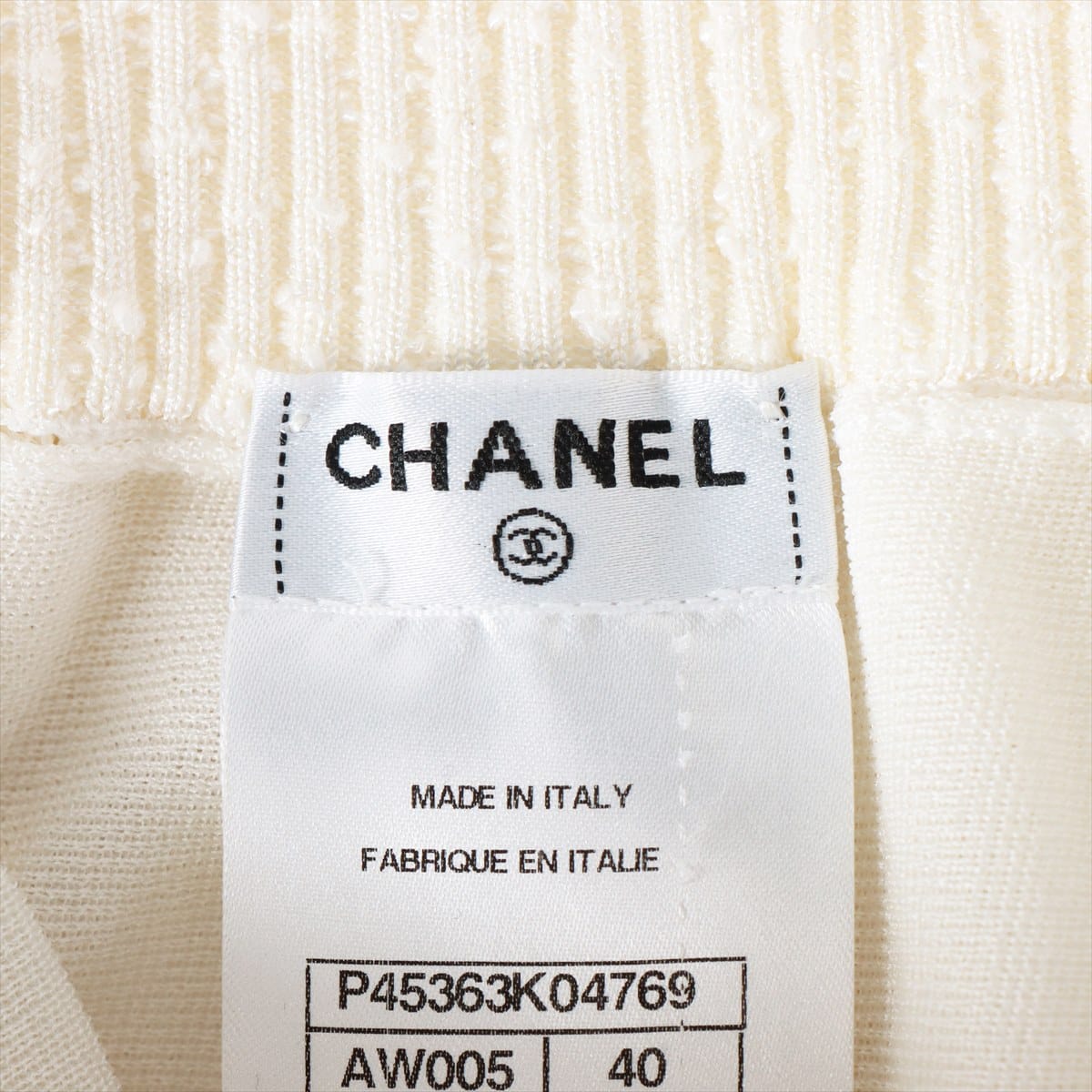 Chanel Coco Button P45 Rayon * Naylon Skirt 40 Ladies' White