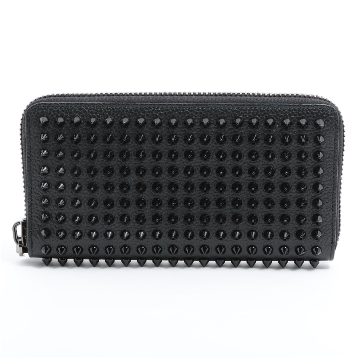 Christian Louboutin Rock Studs Panettone Leather Round-Zip-Wallet Black