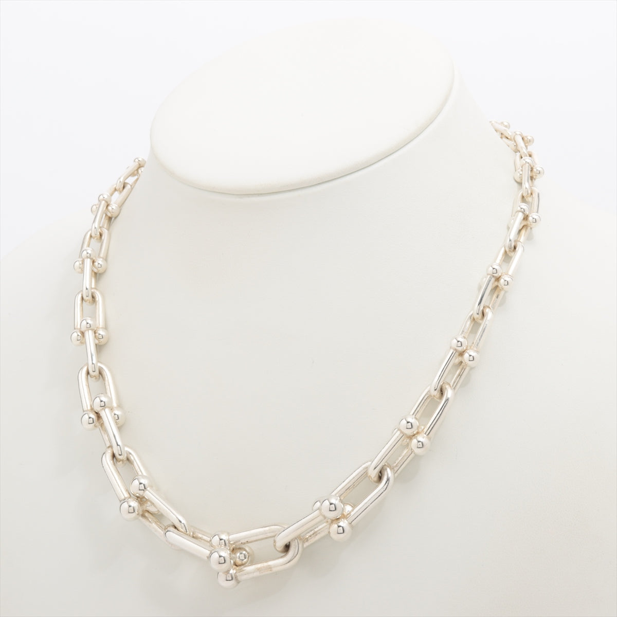 Tiffany Hardware Graduated rink Necklace 925 108.5g Silver