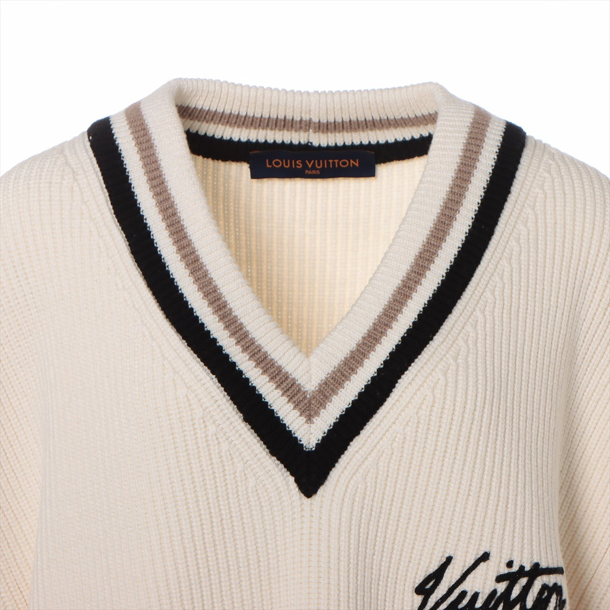 Louis Vuitton 23SS Rayon x nylon x wool Knit L Men's White  RM2319 V-neck