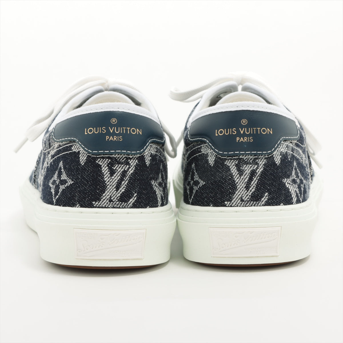 Louis Vuitton Trocadero line 20 years Canvas & leather Sneakers 6 Men's Navy x white LD1200 Monogram Is there a replacement string