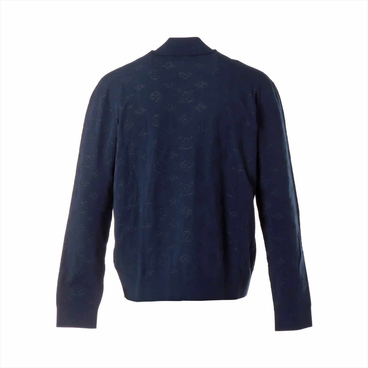 Louis Vuitton 20AW Polyester x cotton x rayon Knit jacket M Men's Navy blue  drop needle monogram bomber RM202Q
