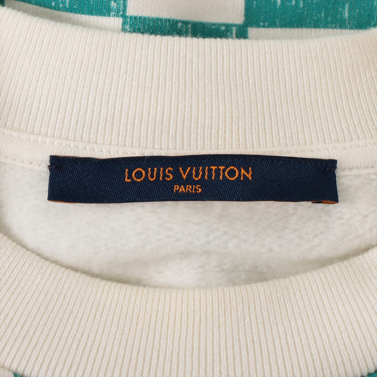 Louis Vuitton 21SS Cotton Basic knitted fabric M Men's White x green  damier crew neck RM2129