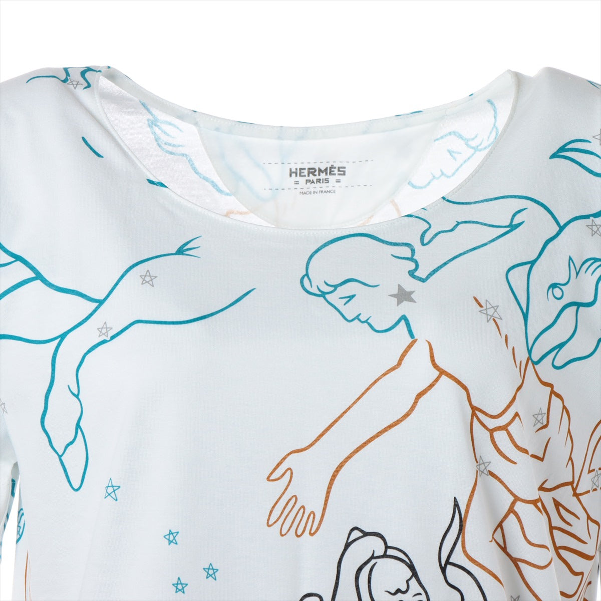 Hermès Cotton T-shirt 36 White  「Constellations」 constellation print