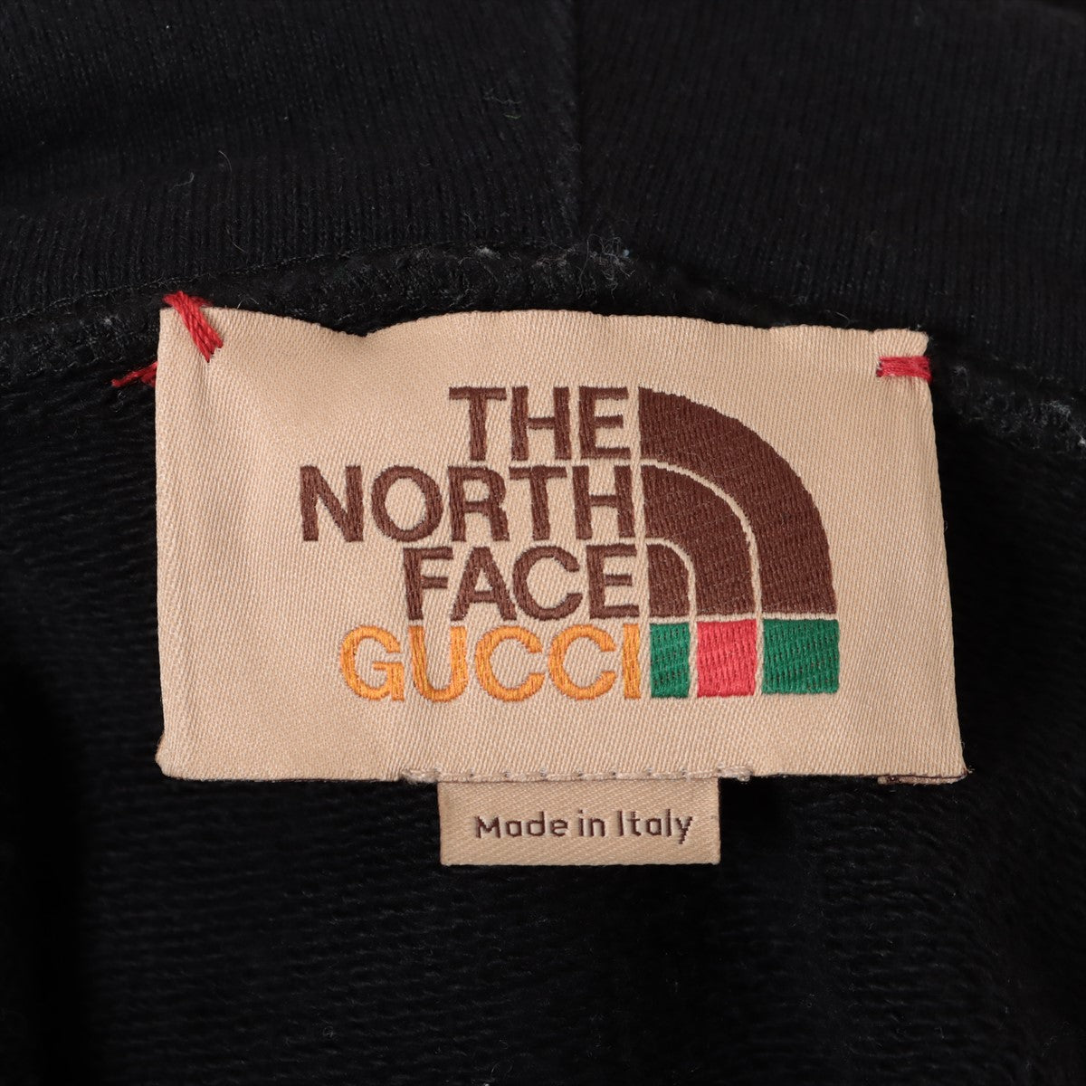 Gucci x North Face 21AW Cotton Parker M Men's Black  sweatshirt logo print Oversized 671453