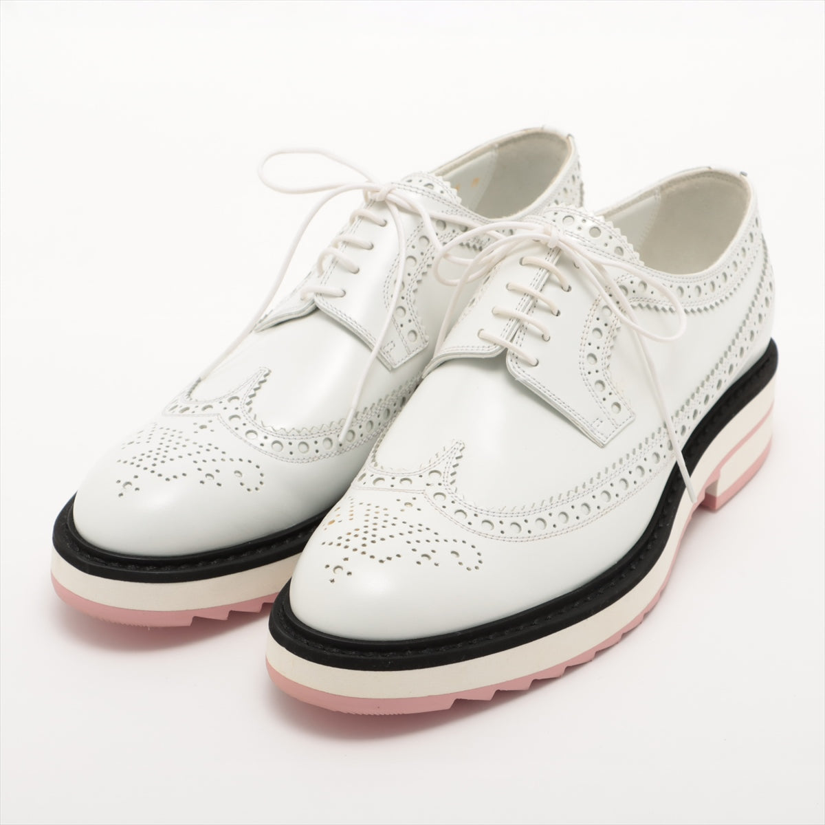 Louis Vuitton 15 years Leather Leather shoes 36 Ladies' White SC0195 LV Logo Is there a replacement string