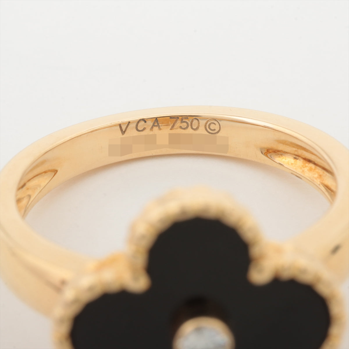 Van Cleef & Arpels Vintage Alhambra 1P Onyx diamond rings 750(YG) 6.8g 52