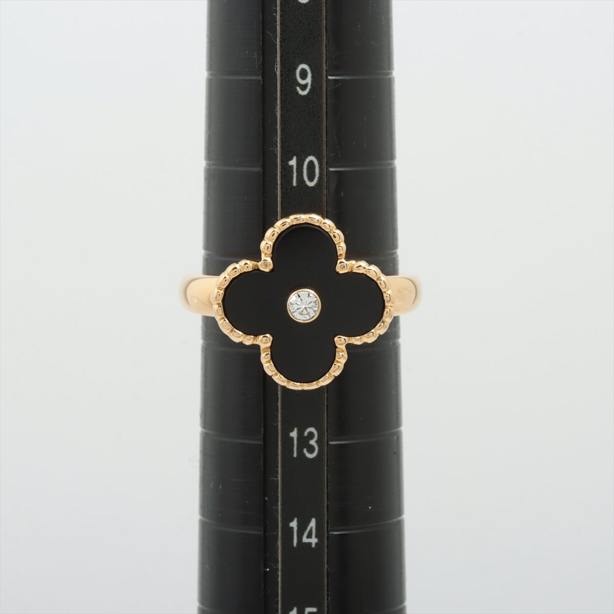 Van Cleef & Arpels Vintage Alhambra 1P Onyx diamond rings 750(YG) 6.8g 52
