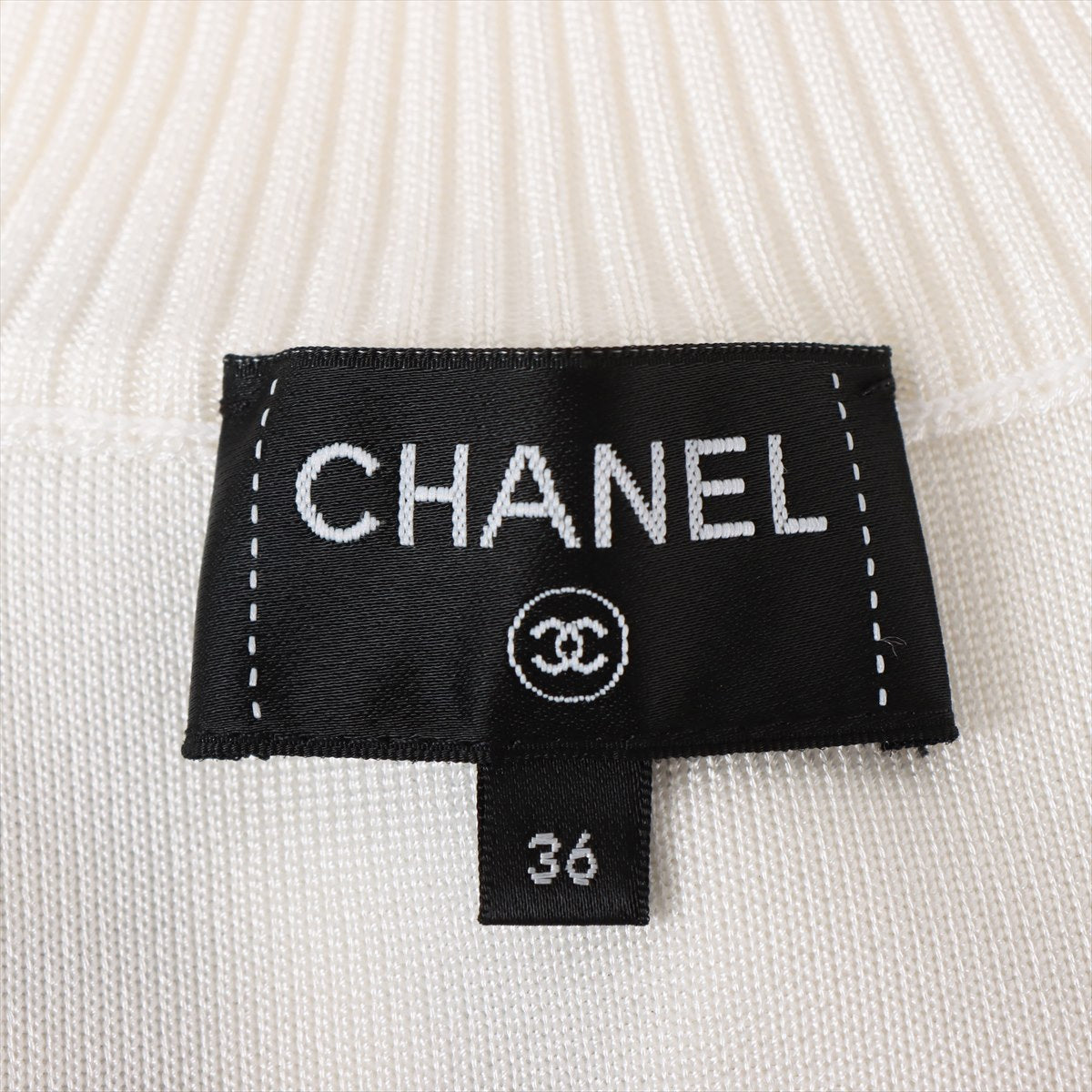 Chanel Coco Mark 23C Rayon * Naylon Blouson 36 Ladies' White  P74166 Sequins LOOK34