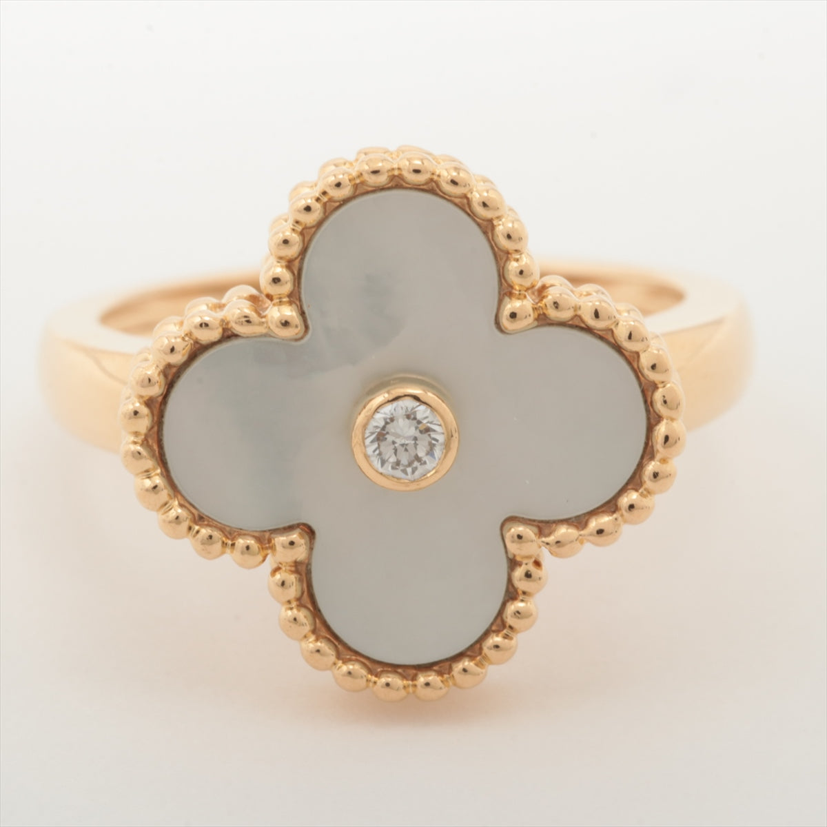 Van Cleef & Arpels Vintage Alhambra diamond shells rings 750(YG) 5.7g 51