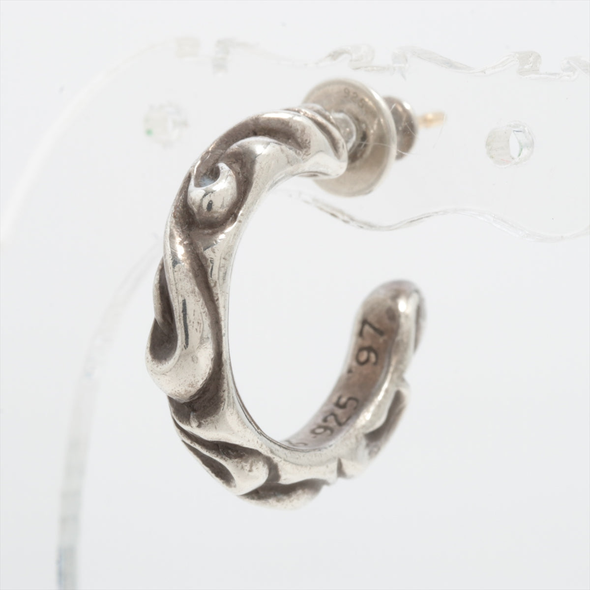Chrome Hearts Scroll Hoop Earrings 925×14K 3.8g With invoice