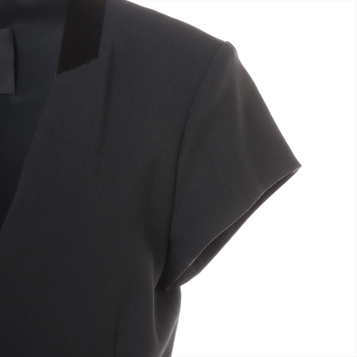 Givenchy 21 years Wool & polyester Dress 36 Ladies' Black  U-Lock Buckle pleated detail wrap dress BW21DK1497