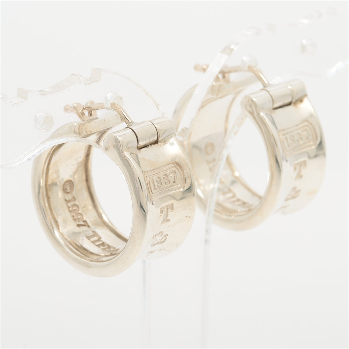 Tiffany 1837 Narrow Hoop Earrings 925 15.0g Silver