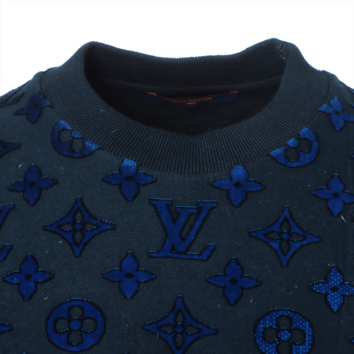 Louis Vuitton 22SS Cotton Basic knitted fabric L Men's Navy blue  RM221M gradient monogram