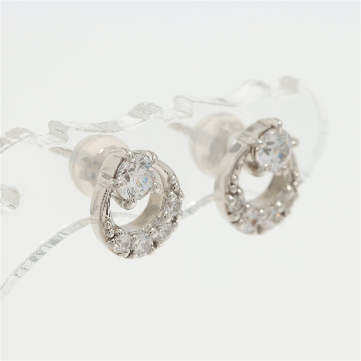 4℃ Cubic zirconia Piercing jewelry K10×SV Total 1.4g