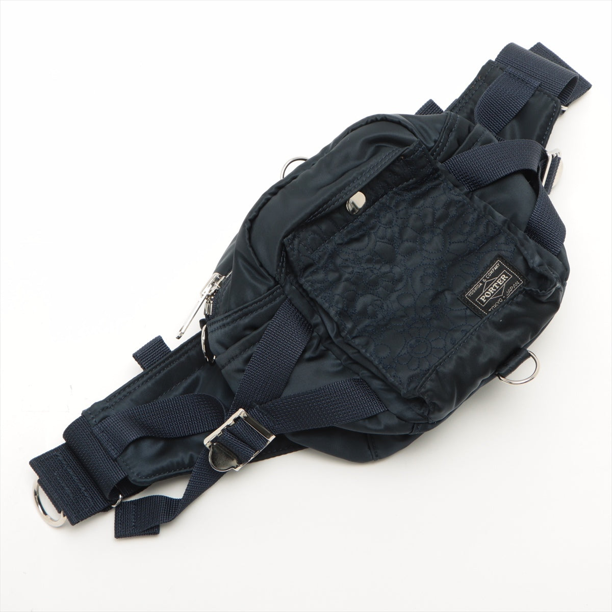 Porter x Takashi Murakami Tanker Nylon Sling backpack Navy blue