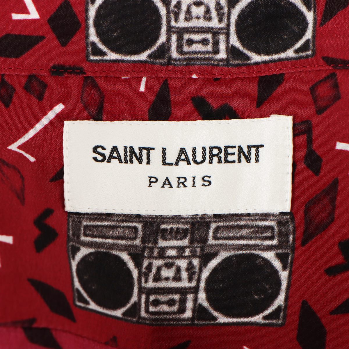Saint Laurent Paris 19-year Silk Shirt 41 Red  564172