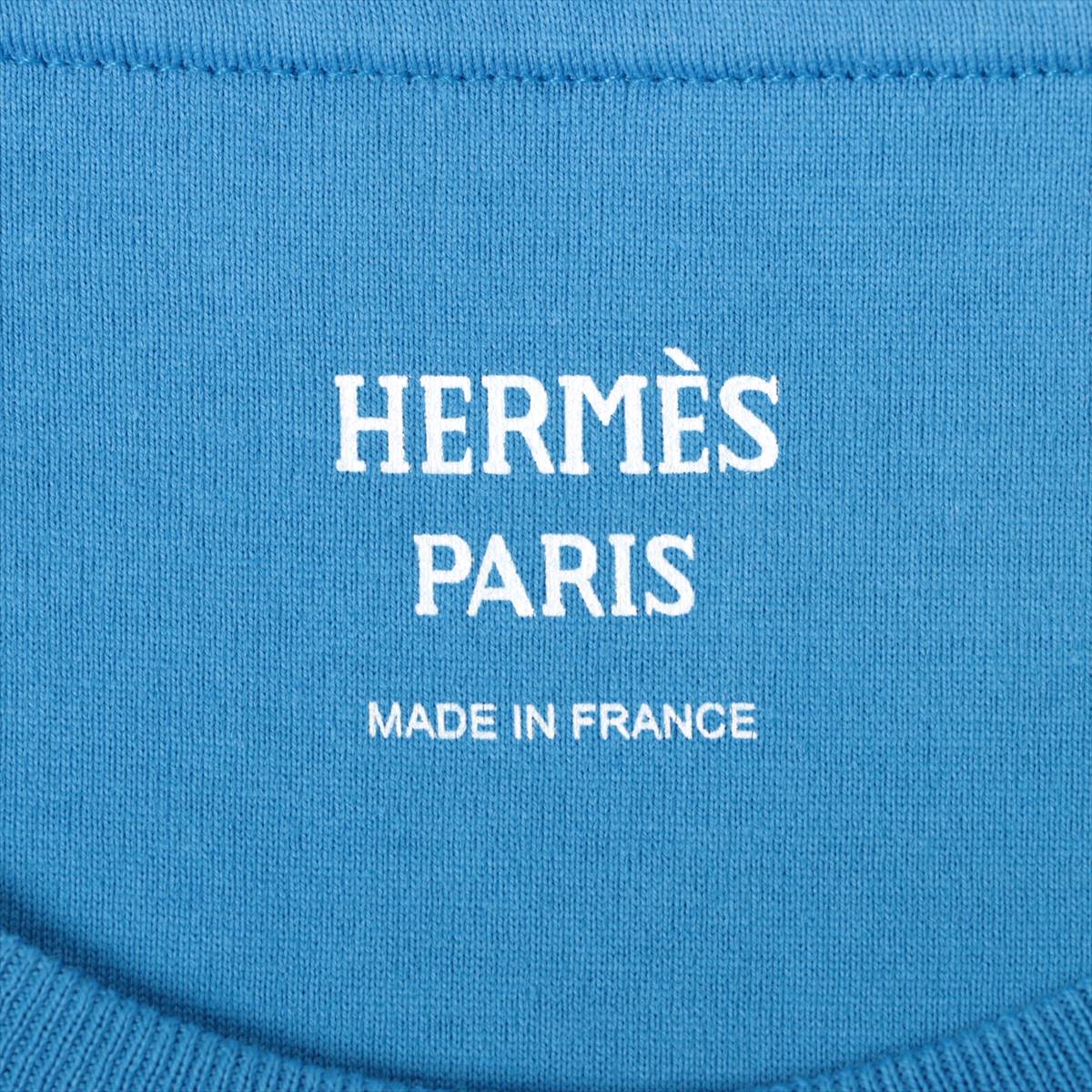Hermès 22AW Cotton Dress 38 Ladies' Blue  LA PROMENADE DU MATIN Morning walks