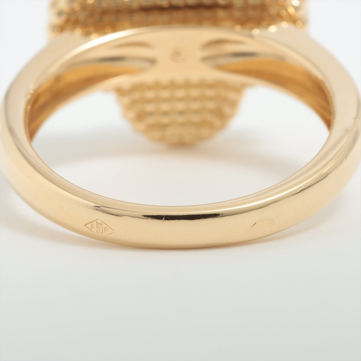 Van Cleef & Arpels Vintage Alhambra shells diamond rings 750(YG) 6.6g 51