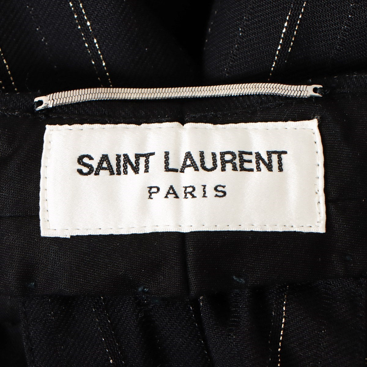 Saint Laurent Paris 21 years wool x rayon Slacks 46 Men's Black  stripes 682379 There is a thread twist