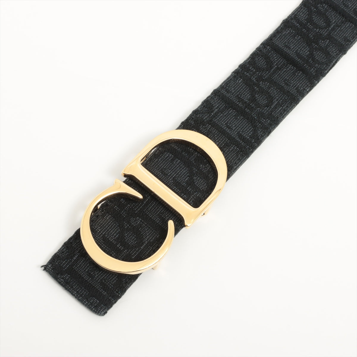 Christian Dior Oblique Belt Canvas & leather Black