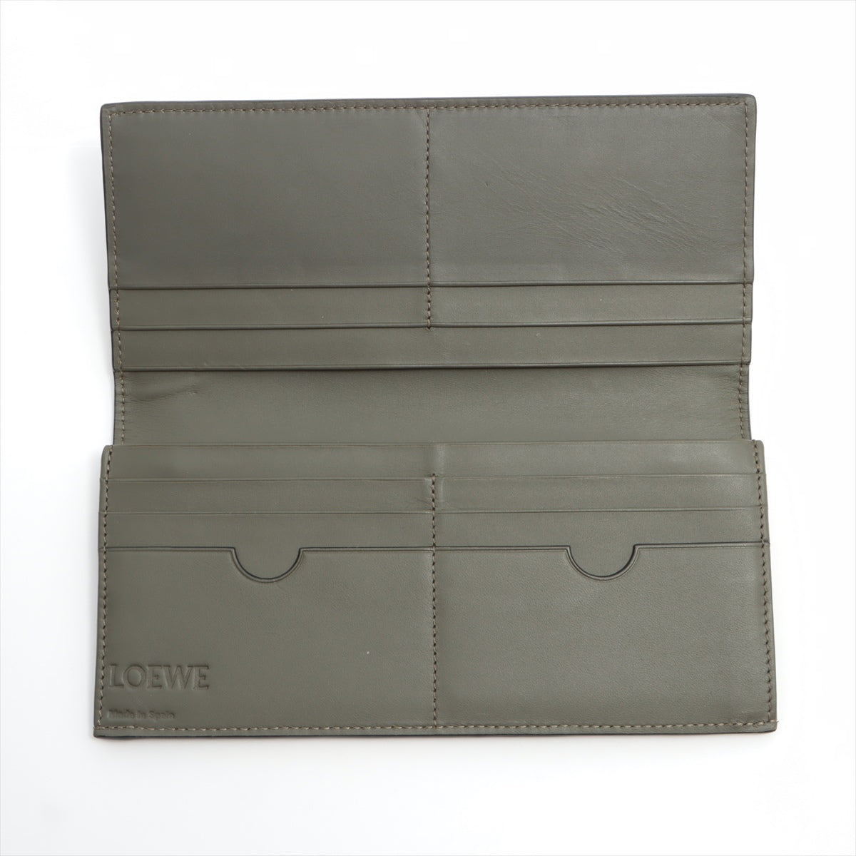 Loewe Anagram Leather Long wallets Khaki