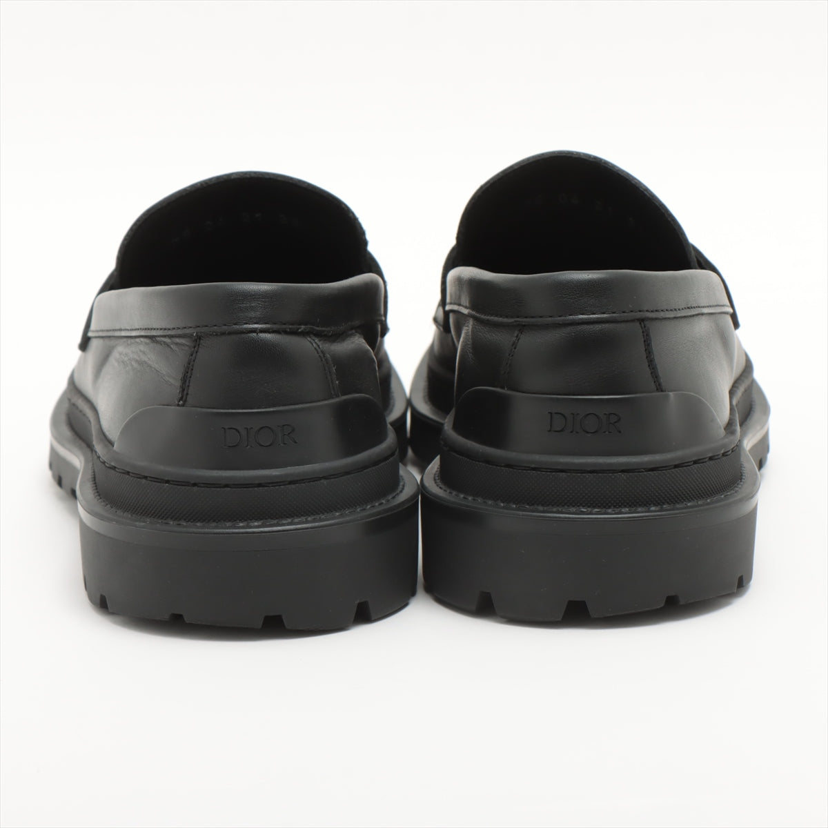 DIOR Oblique Canvas & leather Loafer 39 Men's Black ME0421 EXPLORER