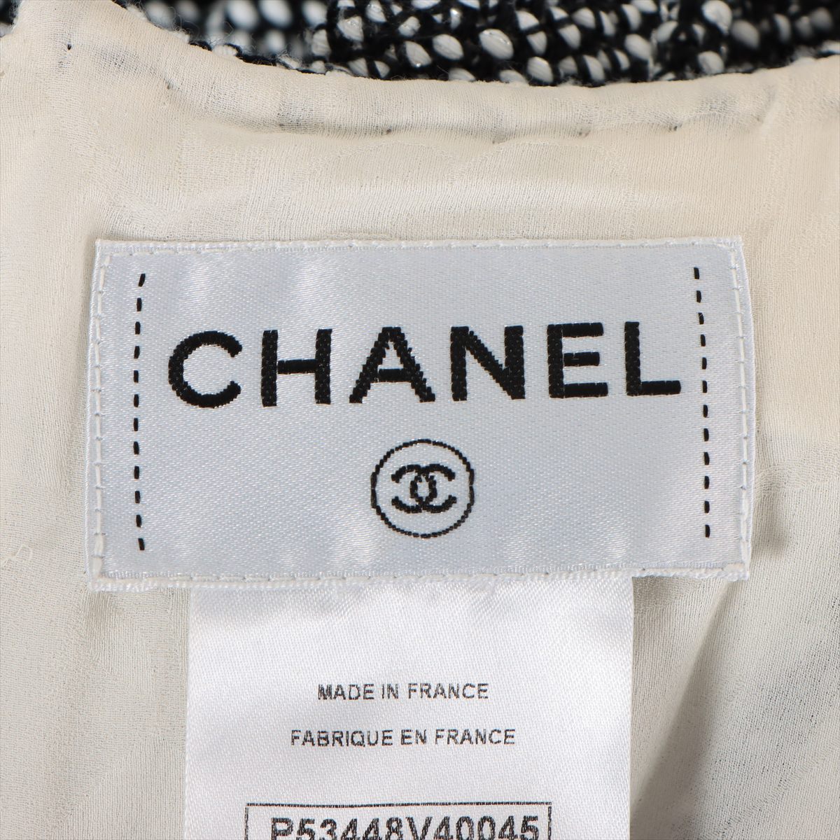 Chanel Coco Button P53 Cotton & polyester Dress 38 Ladies' Black × White