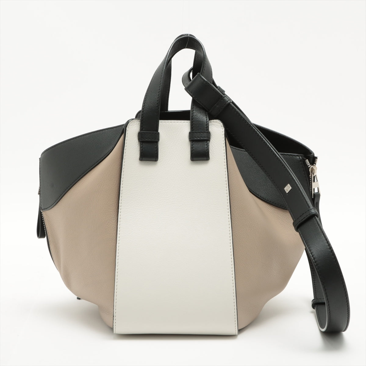 Loewe Hammock small Leather 2way handbag Beige x white