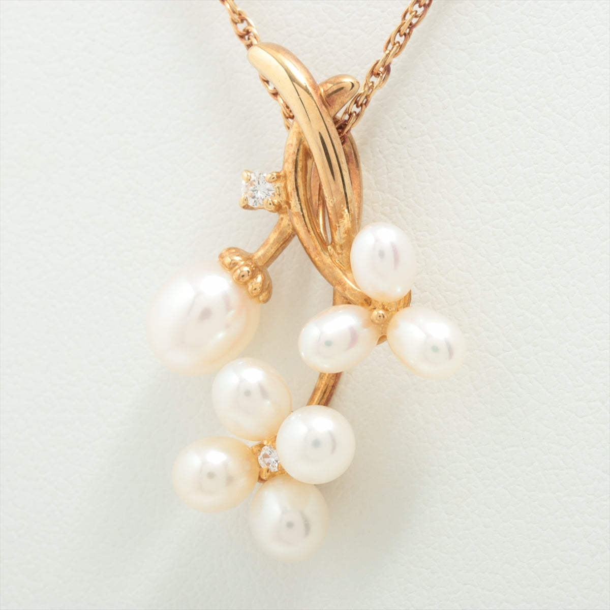 TASAKI Pearl diamond Necklace K18(YG) 5.6g 0.03 No chain brand engraved