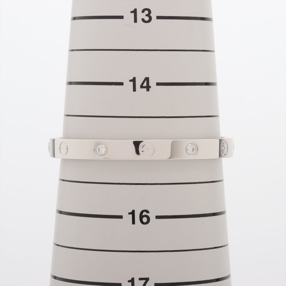 Cartier Love half diamond Bracelet 750(WG) 30.6g 16 With screwdriver