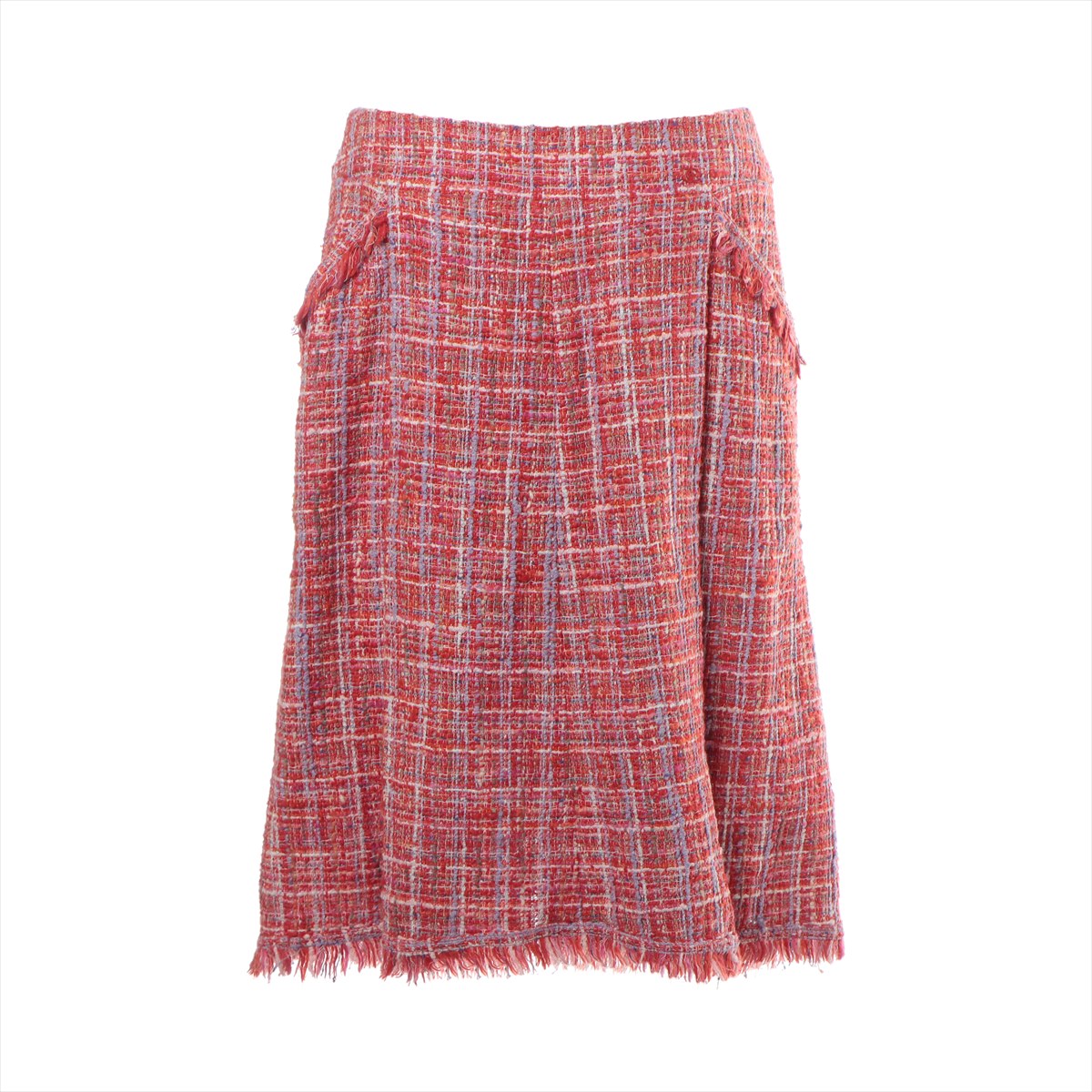 Chanel 04P Tweed Skirt 40 Ladies' Red