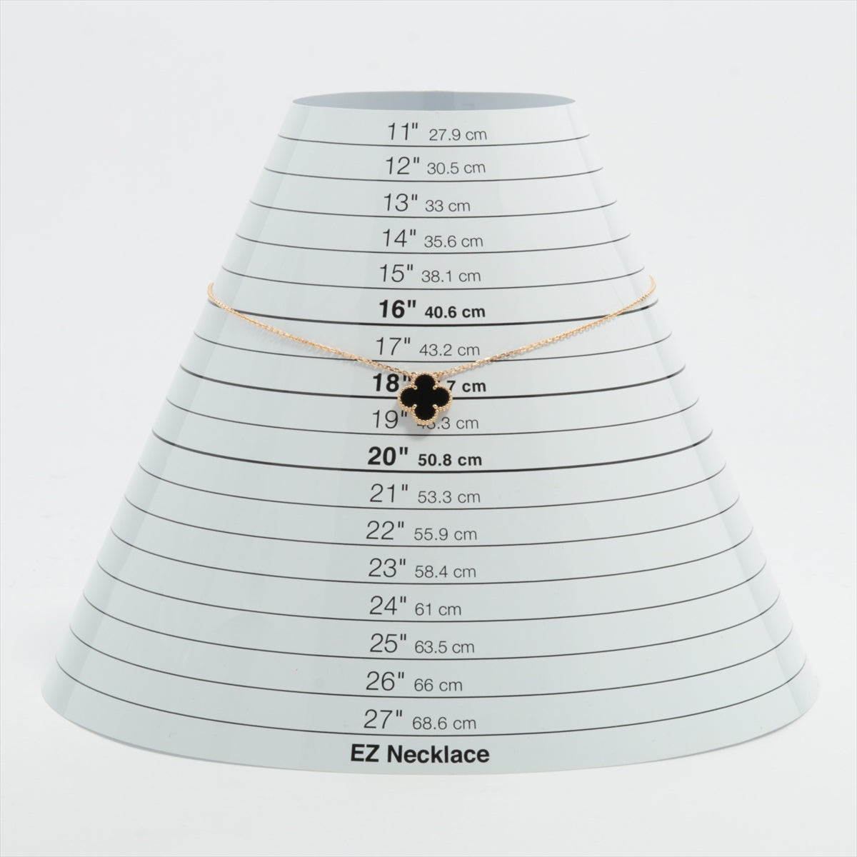 Van Cleef & Arpels Vintage Alhambra Onyx Necklace 750(YG) 5.1g