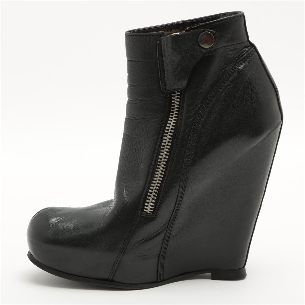 Rick Owens Leather Short Boots Unknown size Ladies' Black Inheel