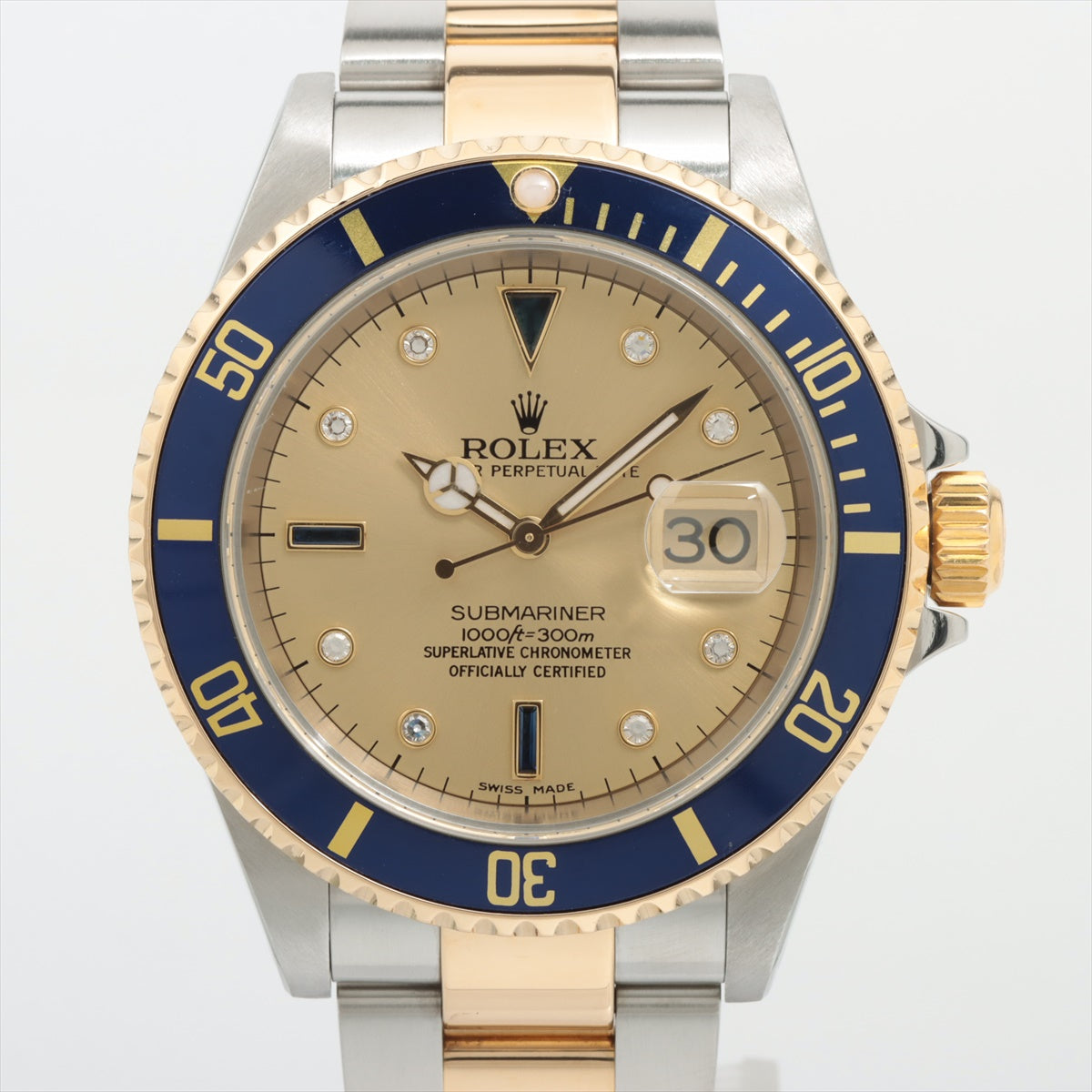 Rolex Submariner 16613SG SS×YG AT Champagne-Face