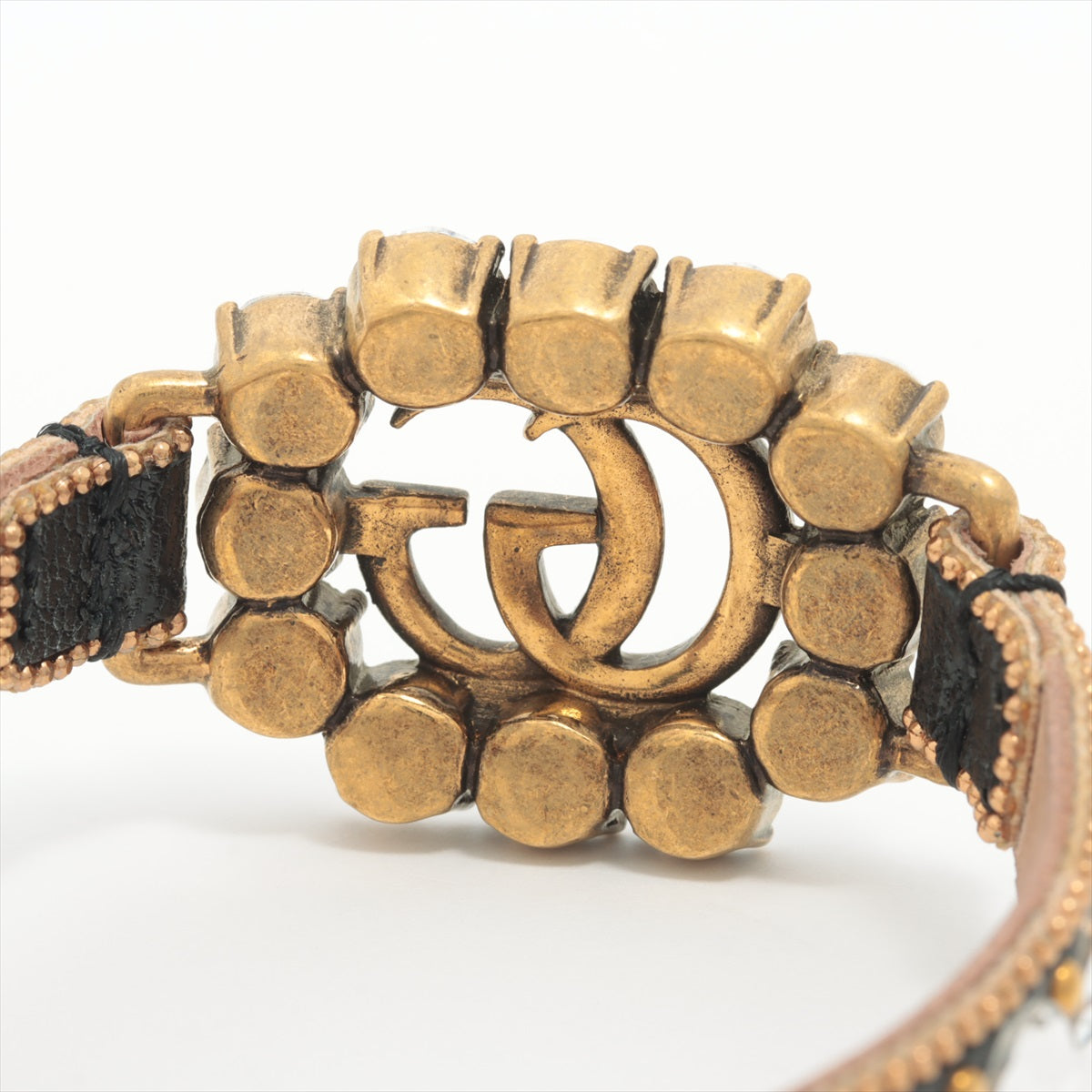 Gucci GG Bracelet GP×inestone gold×black