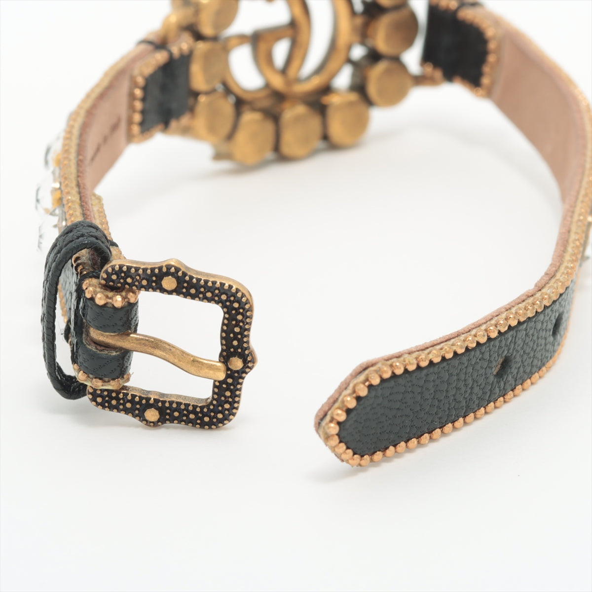 Gucci GG Bracelet GP×inestone gold×black