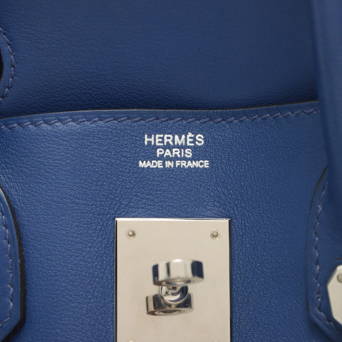 Hermès Birkin 30 Veau Swift Blue saphir Silver Metal fittings □O: 2011 STARMARK