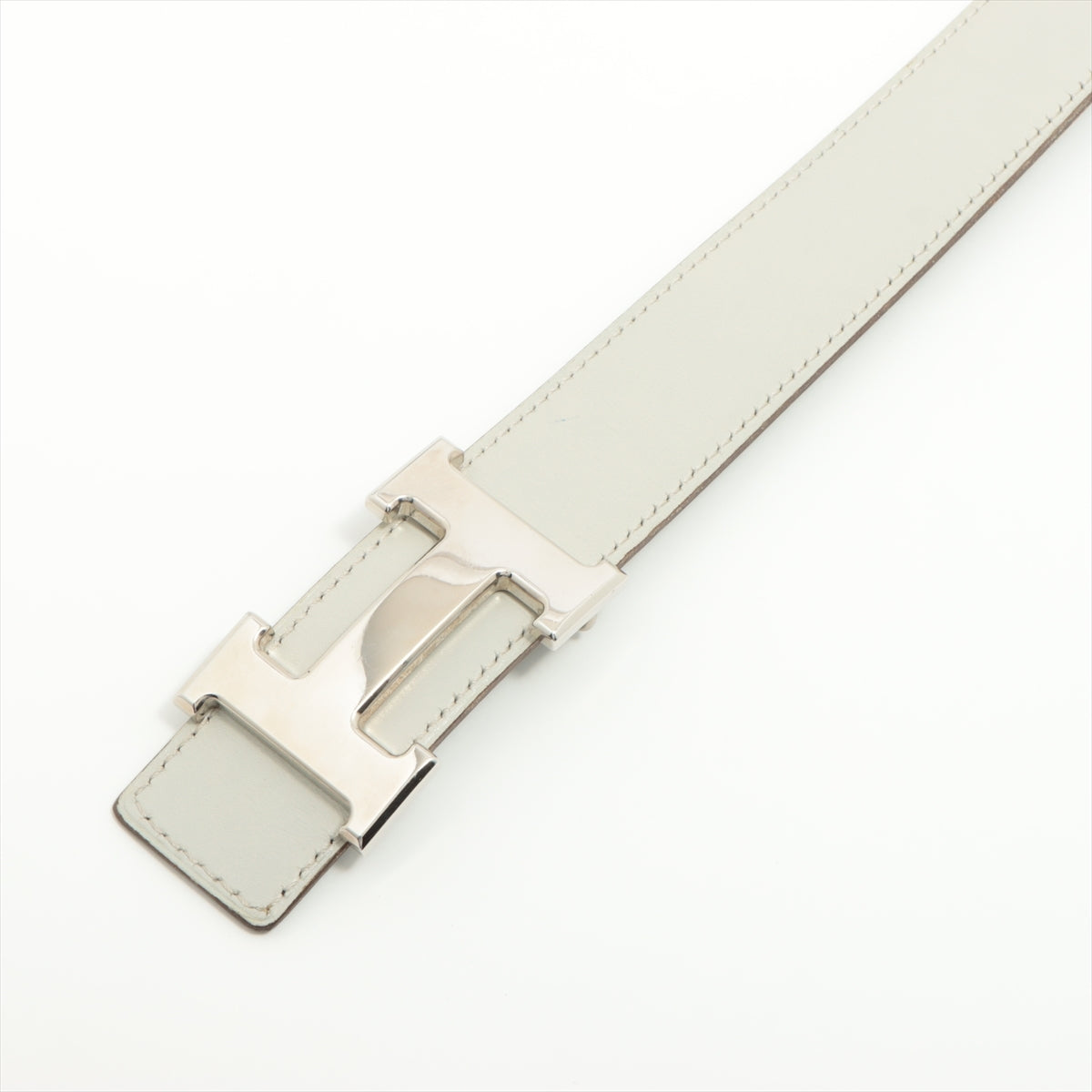 Hermès H Belt □H:2004 Belt 85 Leather Grey