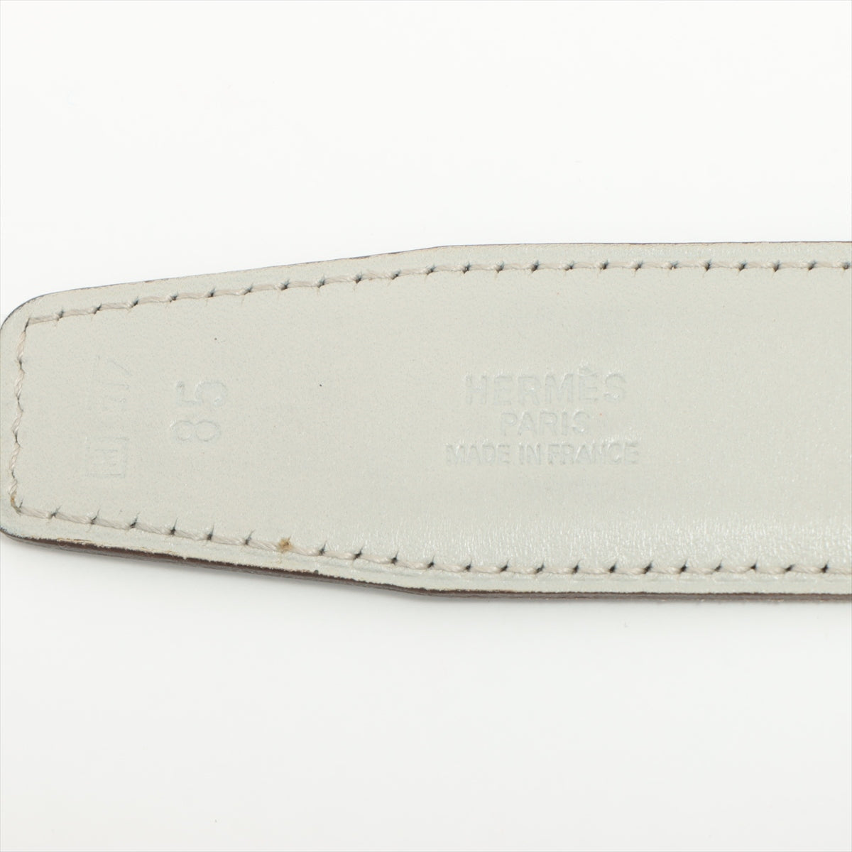 Hermès H Belt □H:2004 Belt 85 Leather Grey