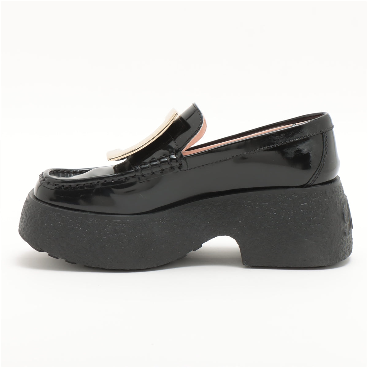 Roger Vivier Leather Loafer 34 Ladies' Black Buckle platforms