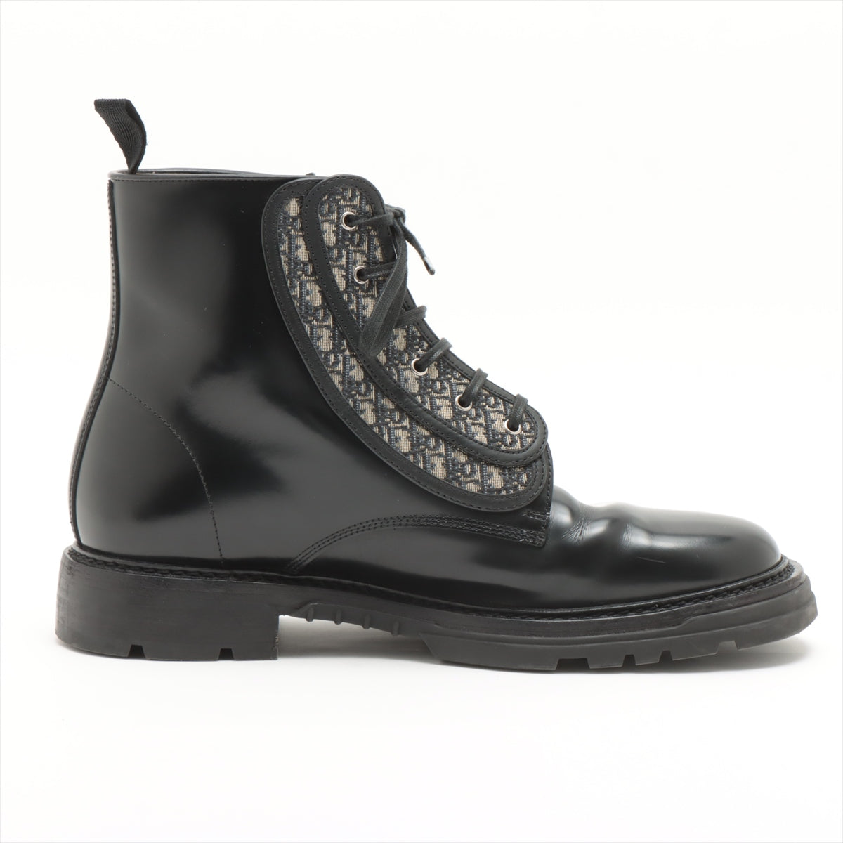 DIOR HOMME Oblique Canvas & leather Boots 42 Men's Black EXPLORER CL0321