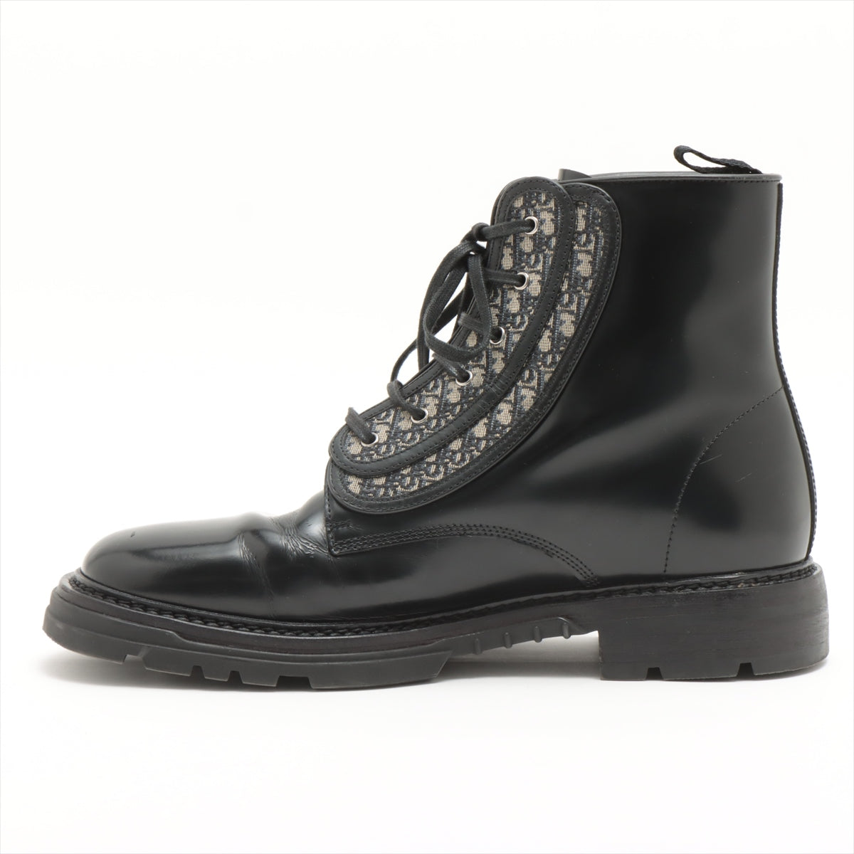 DIOR HOMME Oblique Canvas & leather Boots 42 Men's Black EXPLORER CL0321