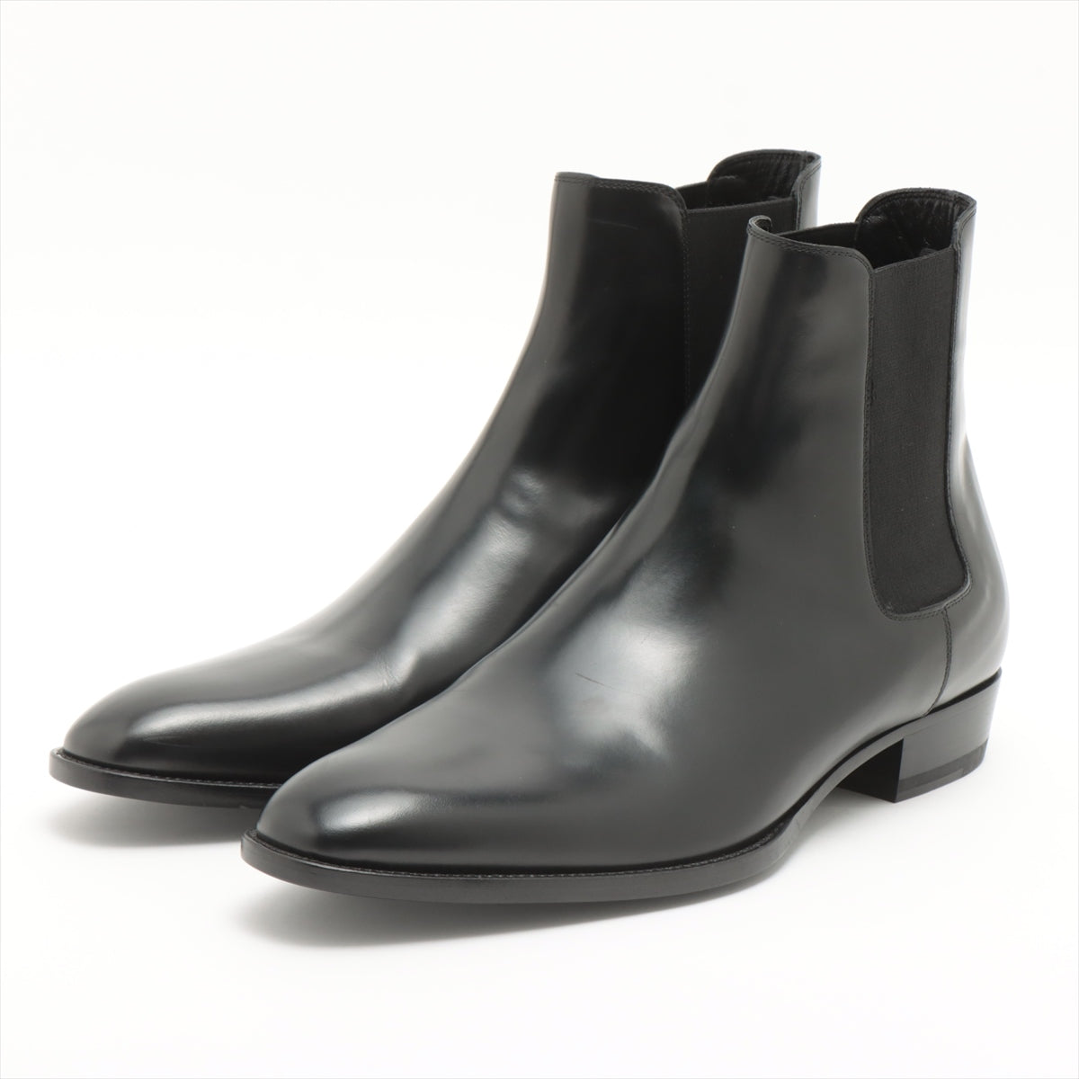 Saint Laurent Paris Leather Short Boots 43 Men's Black 592438
