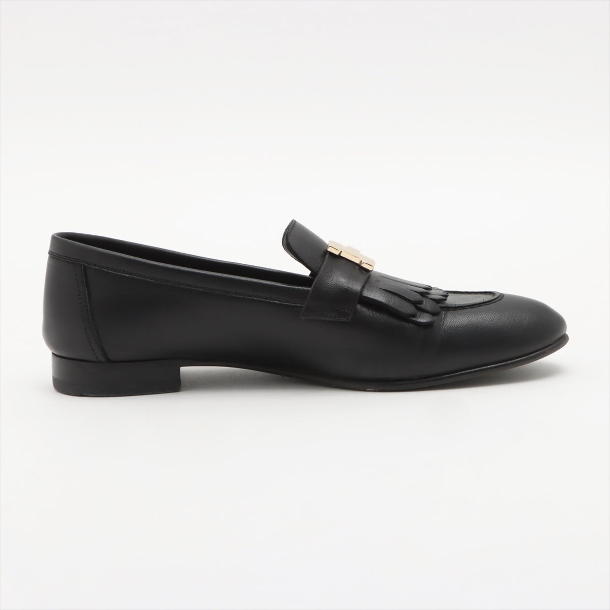 Hermès Royal Leather Loafer 37 Ladies' Black Constance Fringe