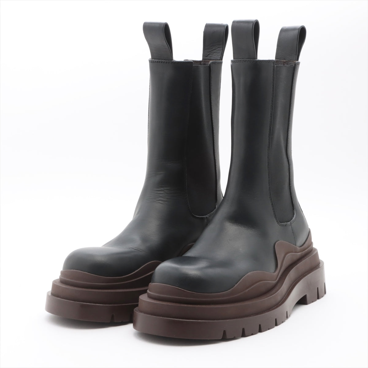 Bottega Veneta Leather Side Gore Boots 39 Men's Black tyres chelsea boots box There is a bag