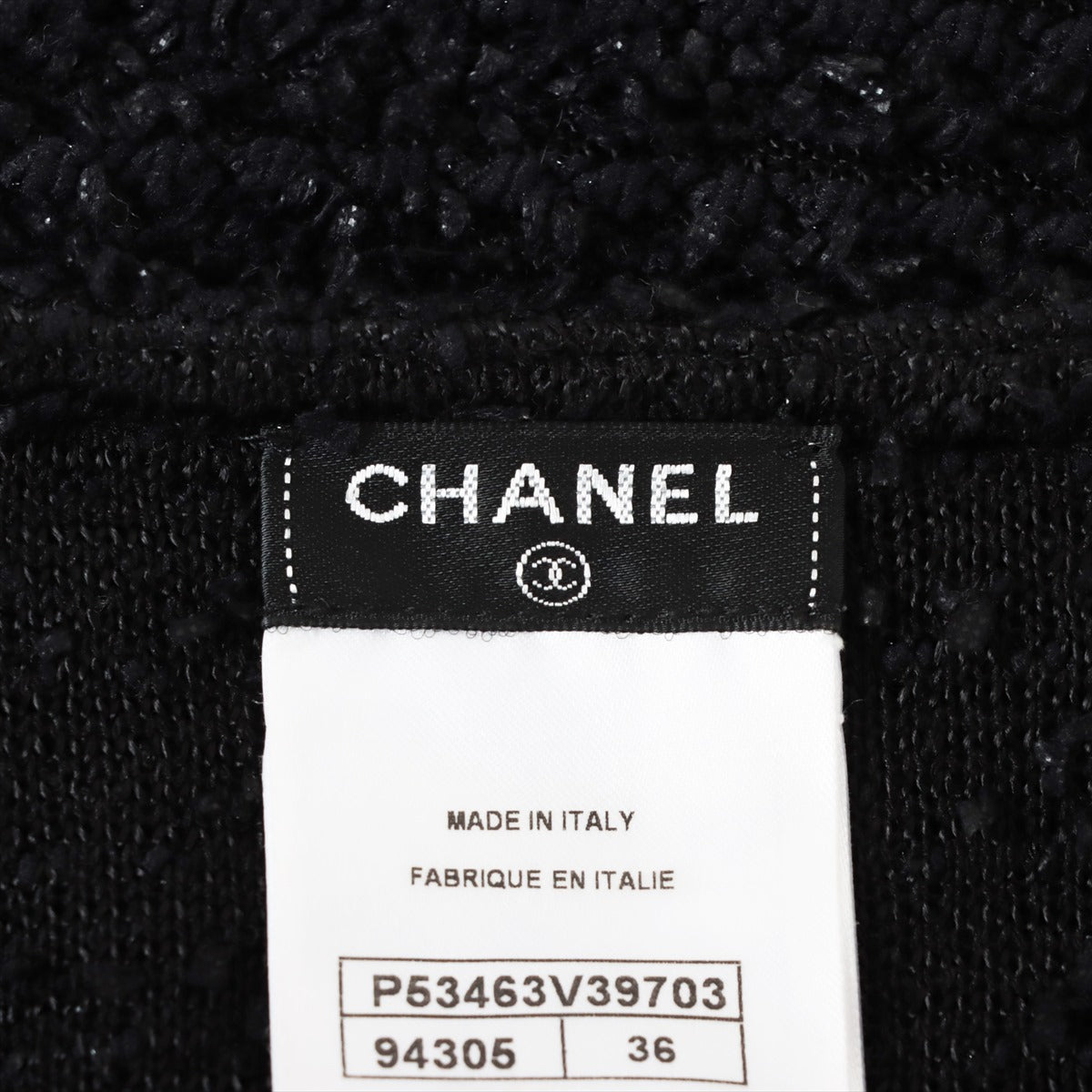 Chanel Coco Button Rayon * Naylon Sleeveless dress 36 Ladies' Black  P53463 Tweed